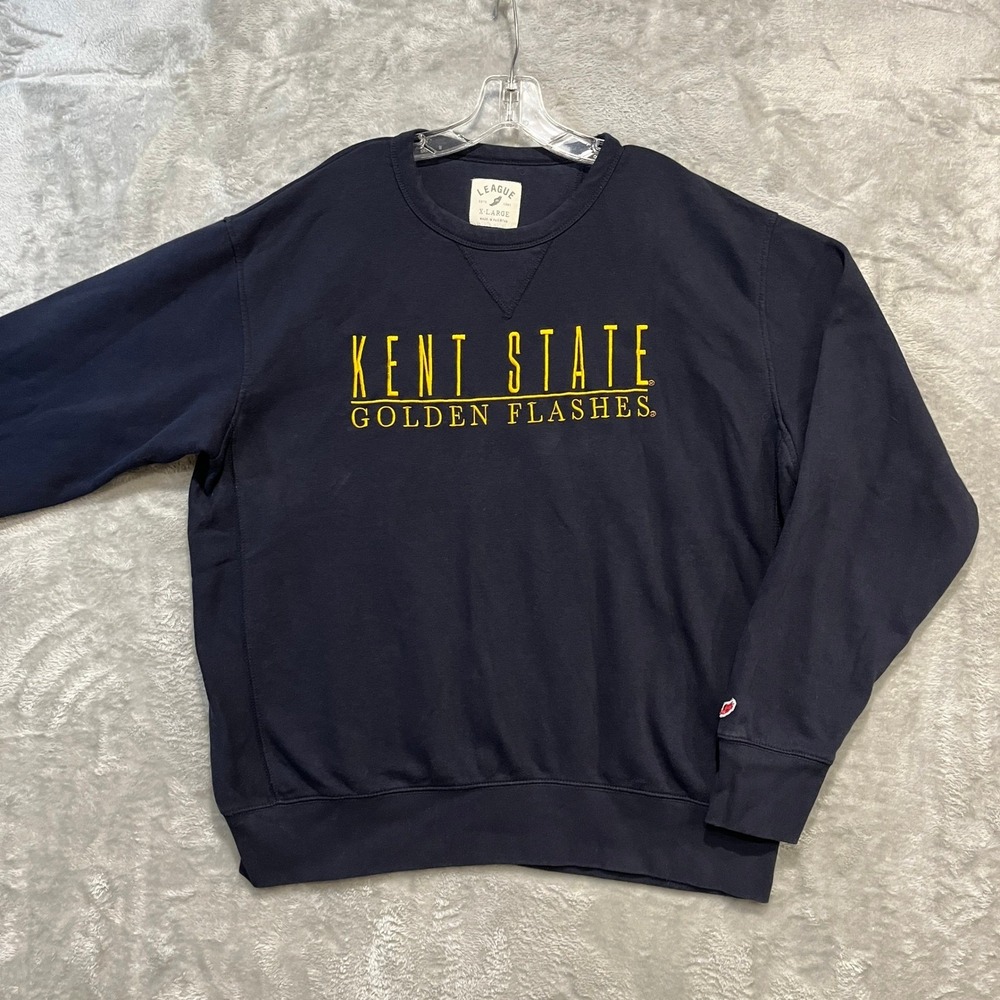 Kent State Golden Flashes Sweatshirt Men XL Navy Blue League Crewneck Fleece